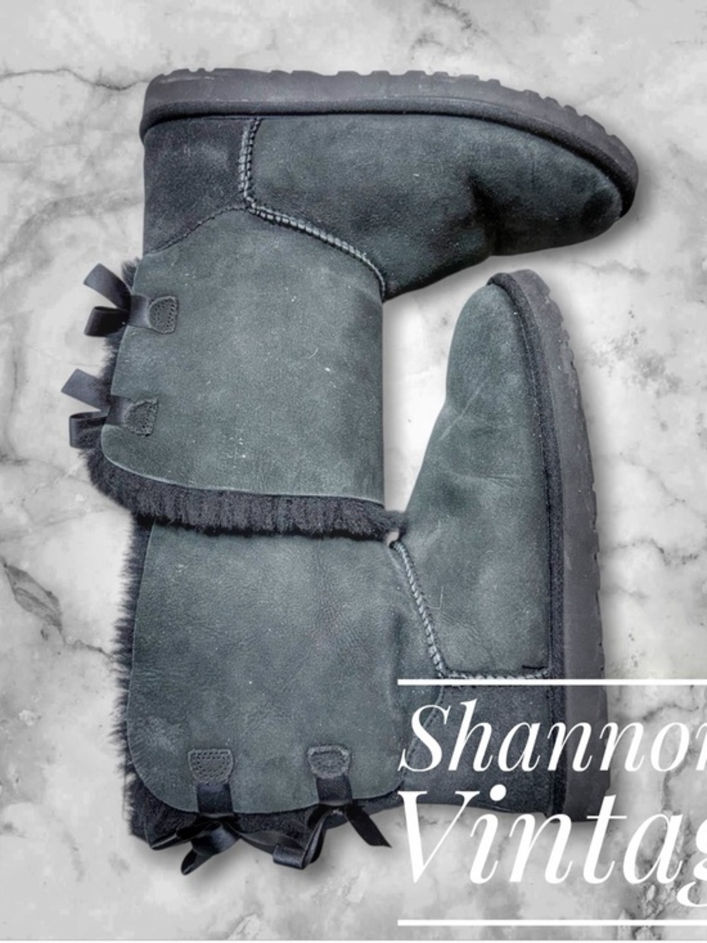 UGG Women's Sz 9 Bailey Bow II black boots